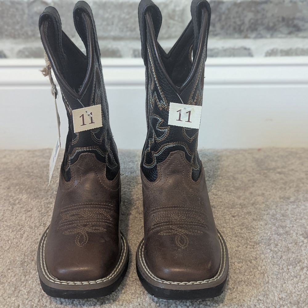 Brown Kids Cowboy Boots